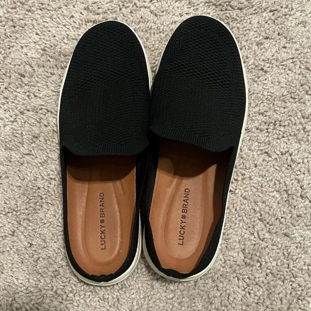 Lucky Brand Size 8.5 M EU41 Women’s black mesh slide sneakers